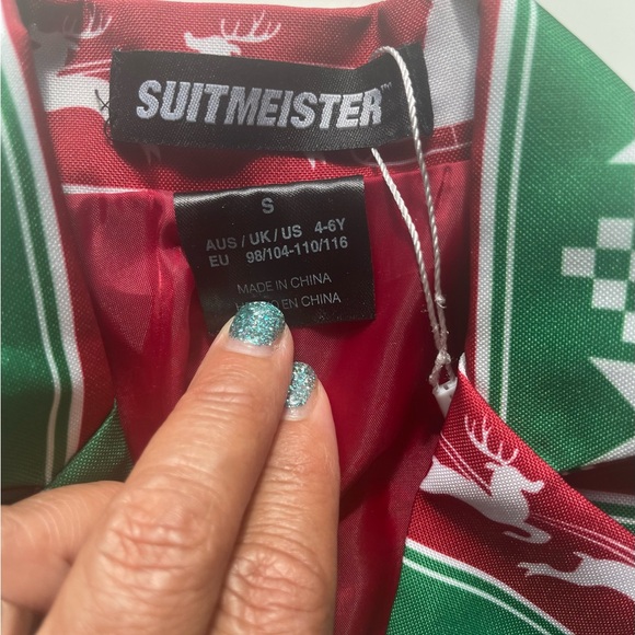 SUITMEISTER Boys Christmas Suit Festive Green size 4-6Y - Picture 4 of 9